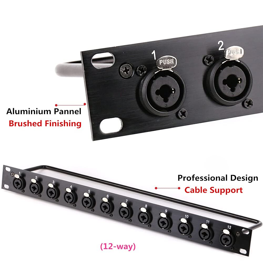 Amazon | ラックパッチパネル8 12 16ウェイ3ポールXLRメスシャーシ